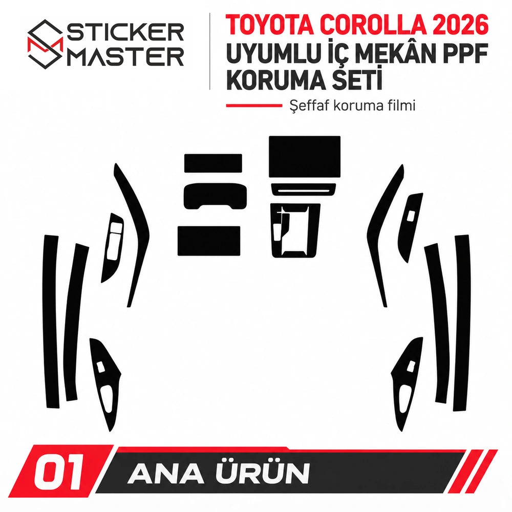 Toyota Corolla 2026 PPF koruma seti parça görünümü