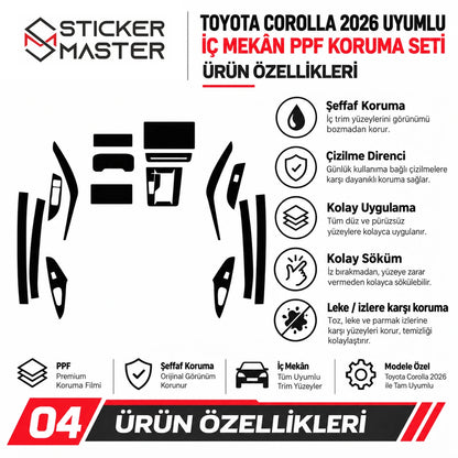 Toyota Corolla 2026 PPF ürün özellikleri