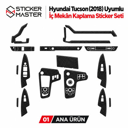 Hyundai Tucson 2018 iç mekân sticker seti – ana ürün