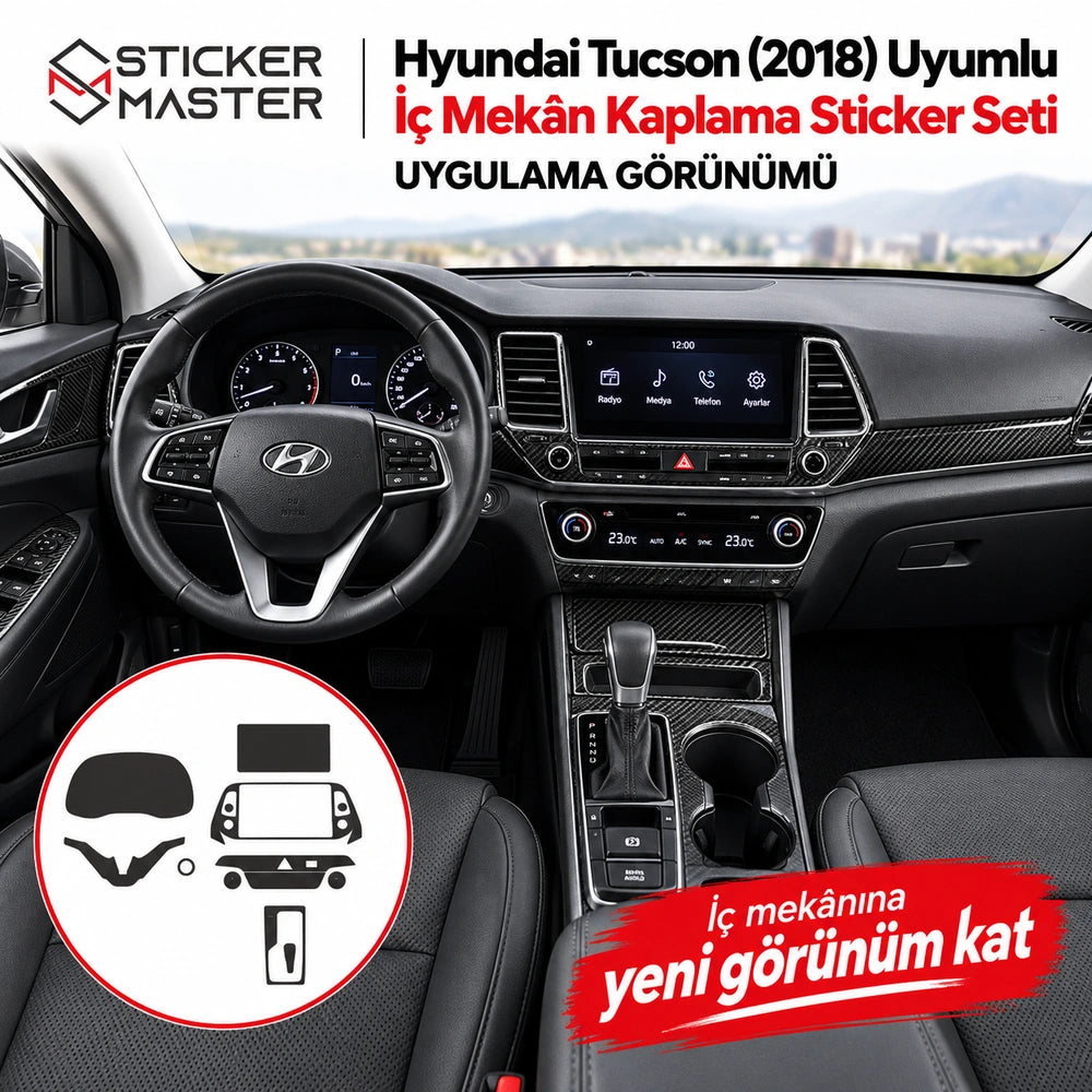 Hyundai Tucson 2018 iç mekân kaplama – temsili uygulama görseli