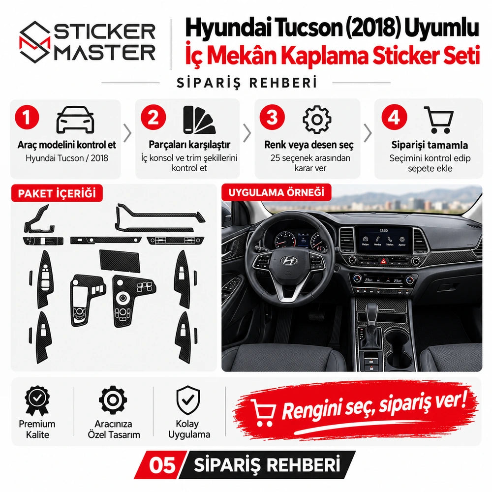 Hyundai Tucson 2018 iç mekân kaplama – sipariş rehberi