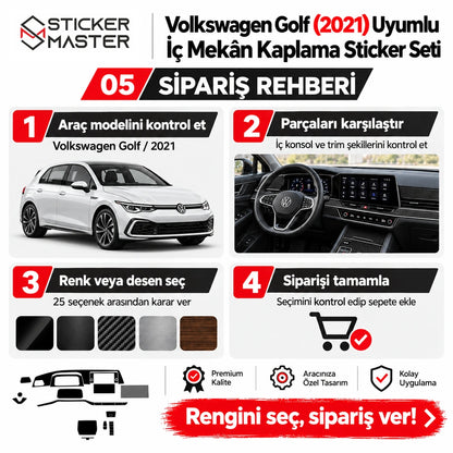 Volkswagen Golf 2021 sticker sipariş rehberi