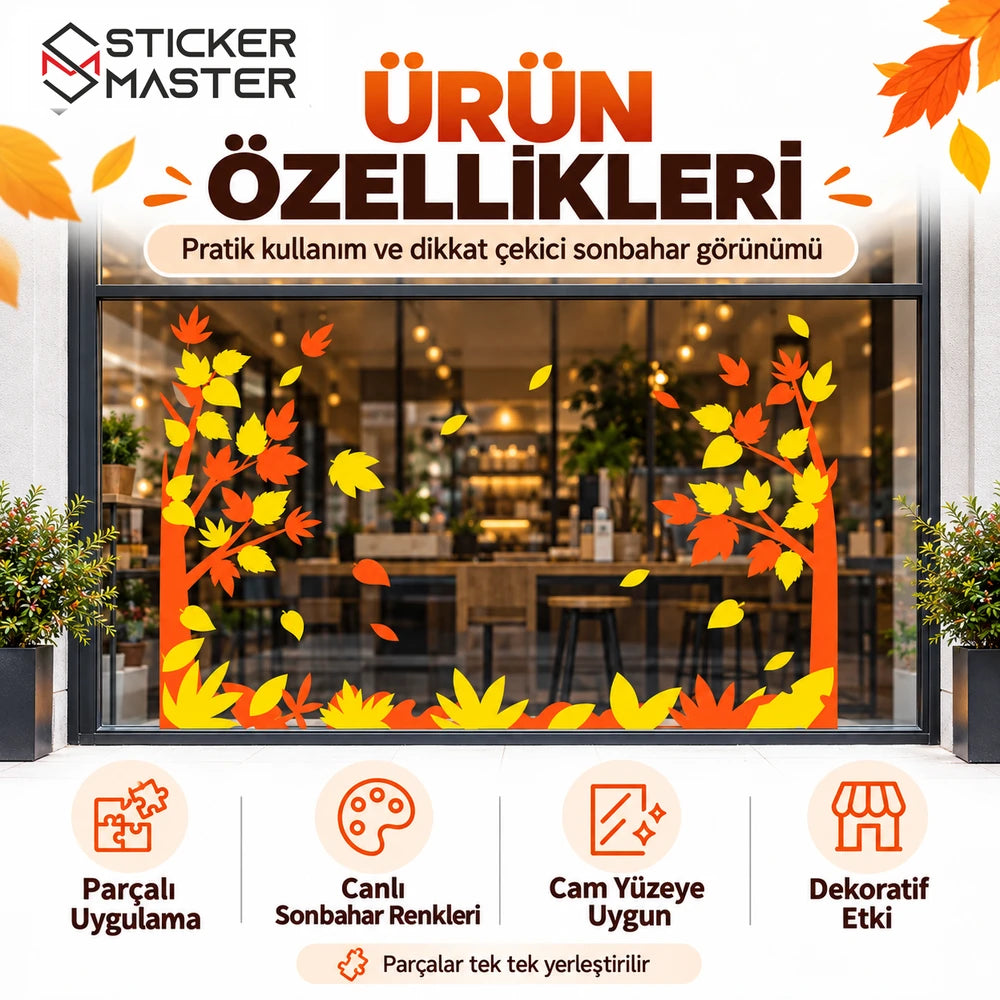 Sonbahar yaprak dekoru sticker özellikleri ve uygulama