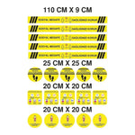 Sticker Master Sosyal Mesafe Uyarı Sticker 5 Li Set 20 Adet Sarı Sticker Master