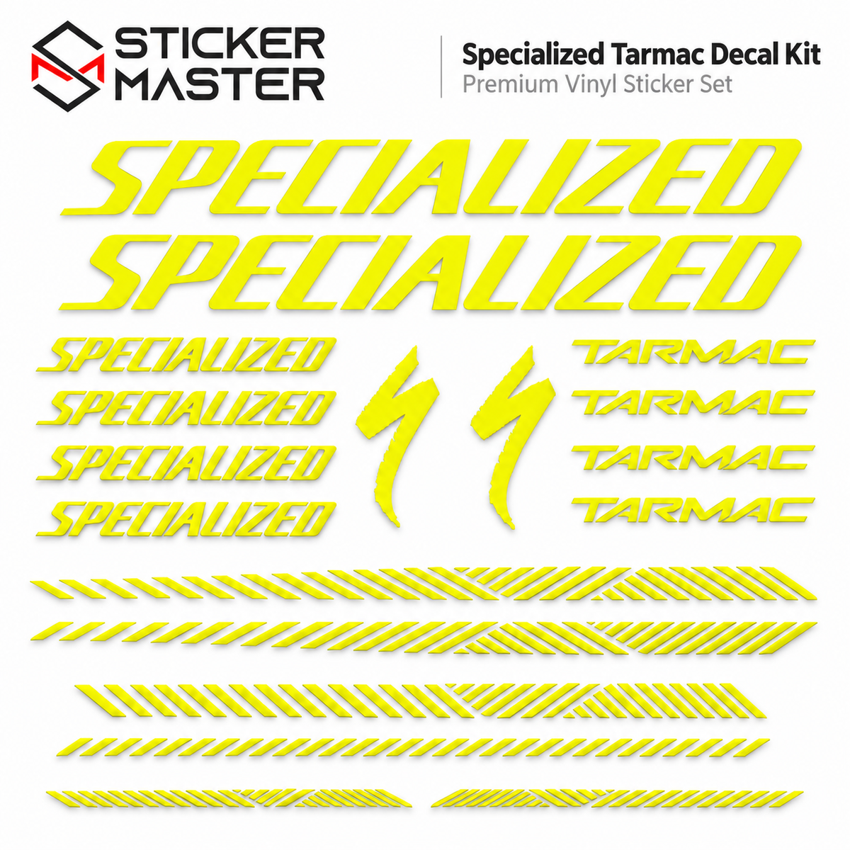 Specialized Tarmac uyumlu bisiklet sticker seti sarı ürün görseli