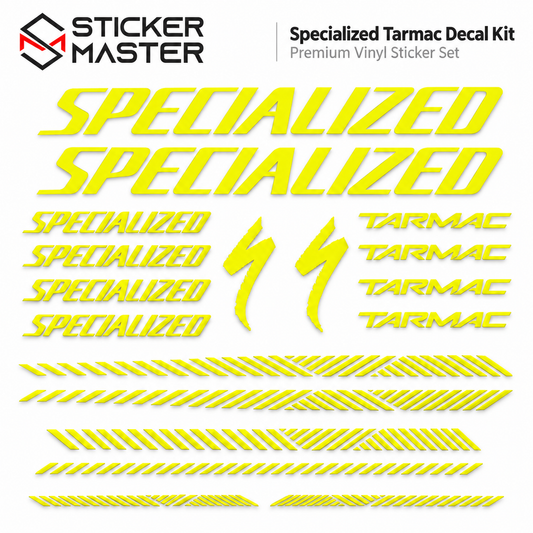 Specialized Tarmac uyumlu bisiklet sticker seti sarı ürün görseli