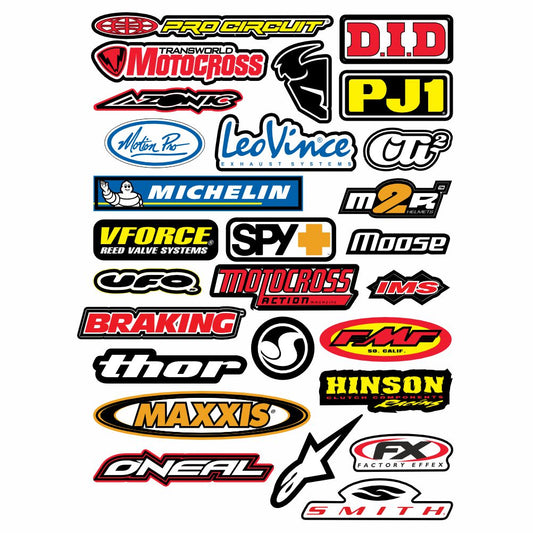 Sticker Master Sponsor Set 7 Sticker Etiket Laptop Stiker Etiket Çıkarma 27 Parça Oto Motor Araba Bisiklet