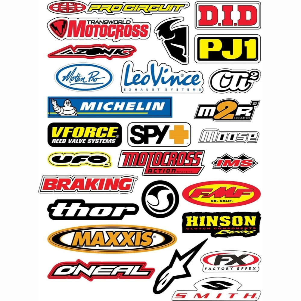 Sticker Master Sponsor Sticker Set 11 - Motor, Kask, Laptop, Araba, Oto Araç İçin Dayanıklı Etiket Decal