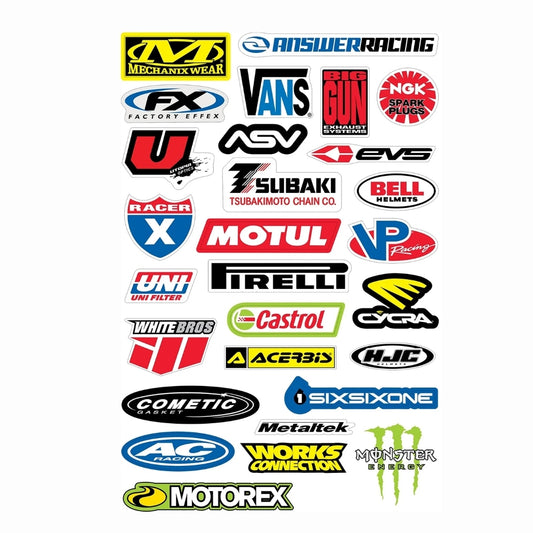 Sticker Master Sponsor Set 6 Motor, Kask, Laptop, Araba, Oto Araç İçin Dayanıklı Etiket Decal