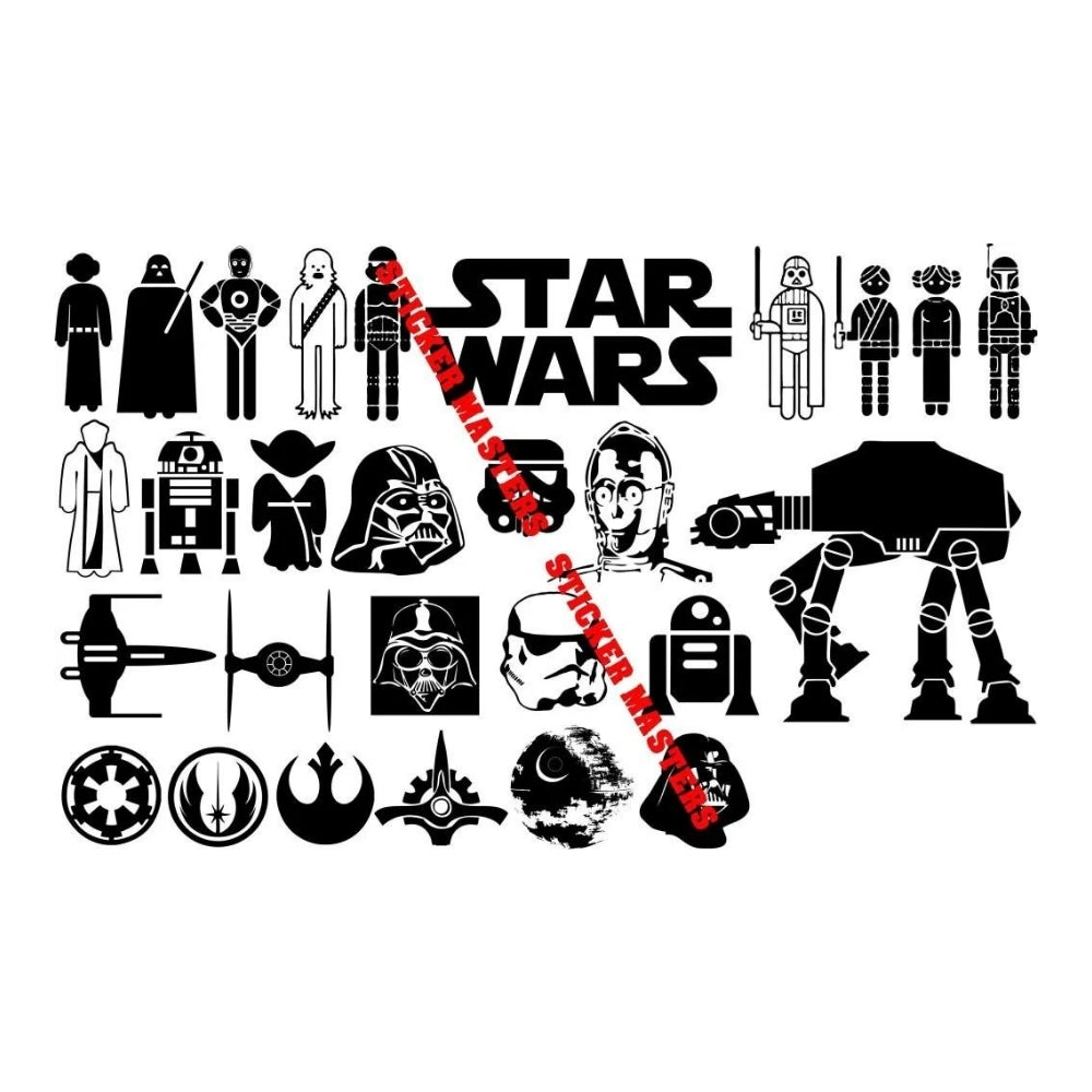 Sticker Master Star Wars Set Galaktik Kahramanlar Sticker Seti – Uzay Temalı 24’lü Özgün Koleksiyon Çıkartmaları