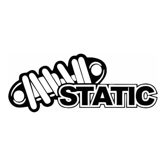 Sticker Master Static Coilover Sticker – Araba, Kask, Laptop İçin Siyah-Beyaz Etiket 15 cm