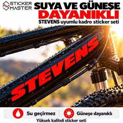 STEVENS uyumlu suya ve güneşe dayanıklı stickerın bisiklet kadrosundaki görünümü