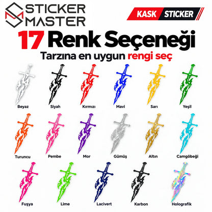 Motosiklet kask sticker 17 renk ve folyo seçeneği
