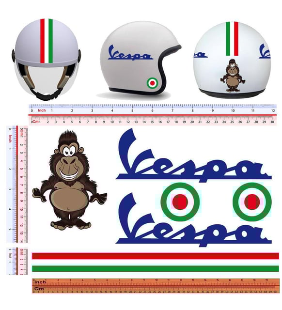 Sticker Master Vespa Kask Sticker Seti Motor, Kask, Laptop, Araba, Oto Araç İçin Dayanıklı Etiket Decal