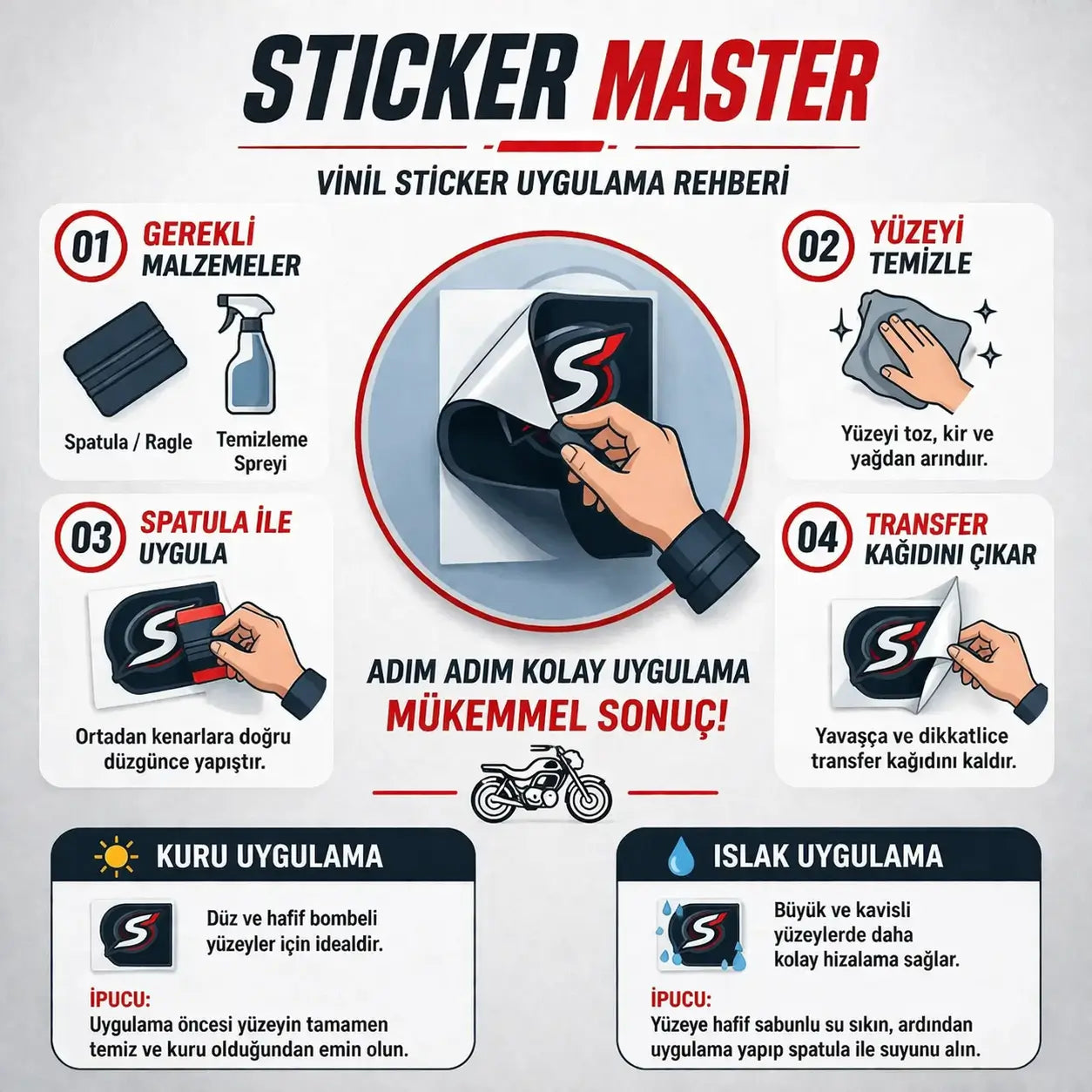 Rezerve Araç ve Motor Sticker Seti Çıkartma