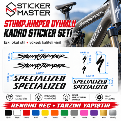 Specialized Stumpjumper uyumlu bisiklet kadro sticker seti ana görsel