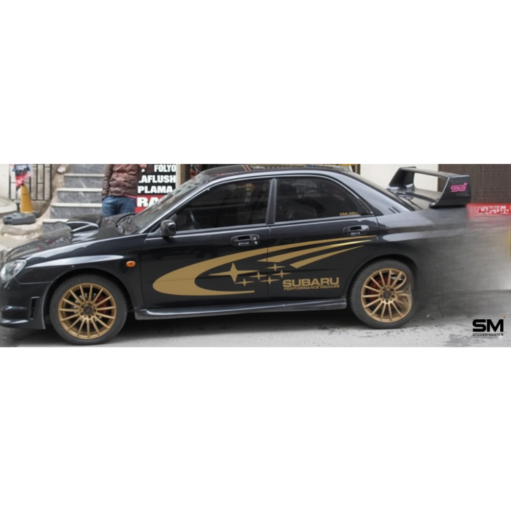 Subaru Yan Şerit Sticker Set - Profesyonel Vinil Çıkartma Sağ Sol