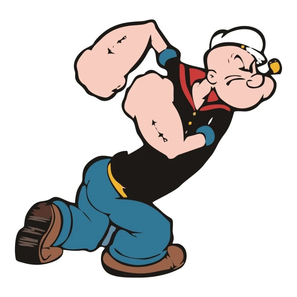 Sticker Master Popeye Sticker – Durable Sticker for Motorcycle, Laptop, Helmet, Car 15cm