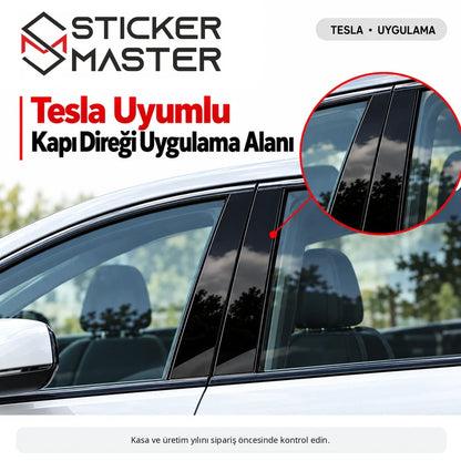 Tesla kapı direği sticker B sütunu uygulama alanı