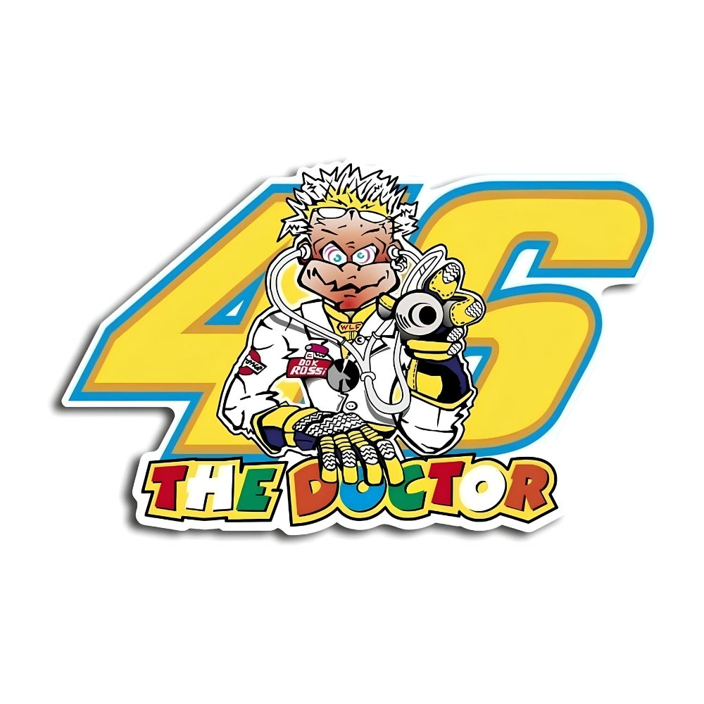 Sticker Master The Doctor 46 Motor, Kask, Laptop, Araba, Oto Araç İçin Dayanıklı Etiket Decal 15 Cm