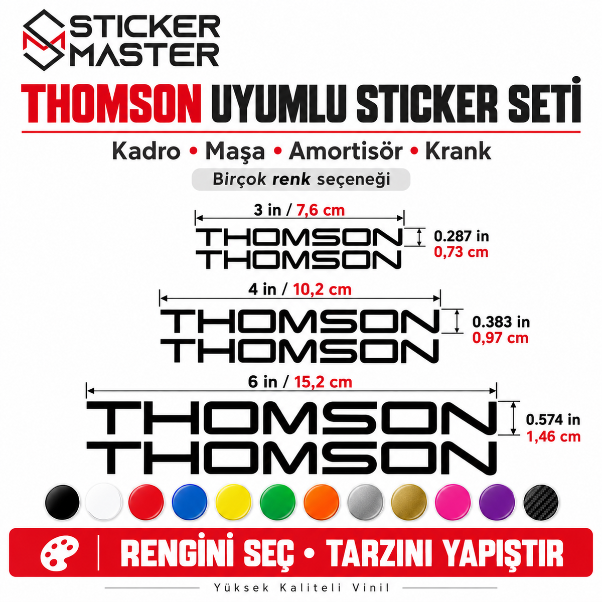Thomson uyumlu bisiklet sticker seti ana görsel