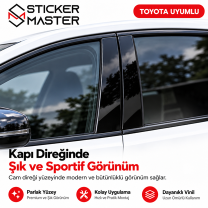Toyota kapı direği siyah vinil folyo şık sportif görünüm