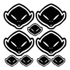 Sticker Master UFO Alien Sticker Seti – 9’lu Uzaylı Temalı Siyah Etiket Seti
