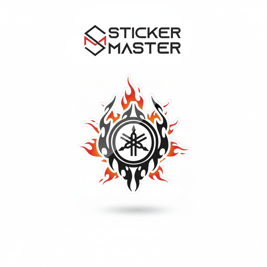 Sticker Master Yamaha Alevli Logo Sticker Motor Çıkartma Etiket 15 Cm
