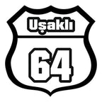 Sticker Master Uşaklı 64 Sticker – 12 cm Plaka Tasarımlı Memleket Etiketi