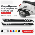 Vespa Uyumlu GTS 250/300 Yan Çıta Sticker Seti | Sağ-Sol
