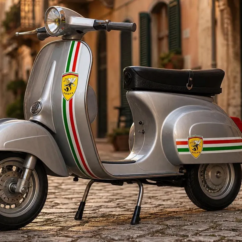 Vespa uyumlu İtalya stili arı sticker scooter uygulama görünümü