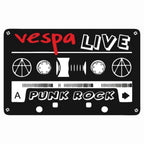 Sticker Master Vespa Kaset Motor Sticker – Retro Tasarım, Kask, Laptop, Araba ve Oto İçin 12 cm Suya Dayanıklı Etiket