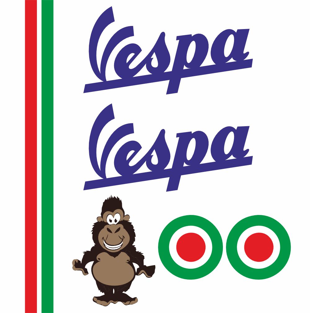 Sticker Master Vespa Kask Sticker Seti Motor, Kask, Laptop, Araba, Oto Araç İçin Dayanıklı Etiket Decal