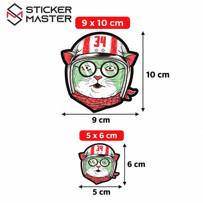 Vespa Kedi Sticker 8 ölçü seçeneği görseli