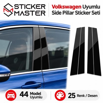 Volkswagen uyumlu Side Pillar kapı direği sticker seti ana görsel 44 model