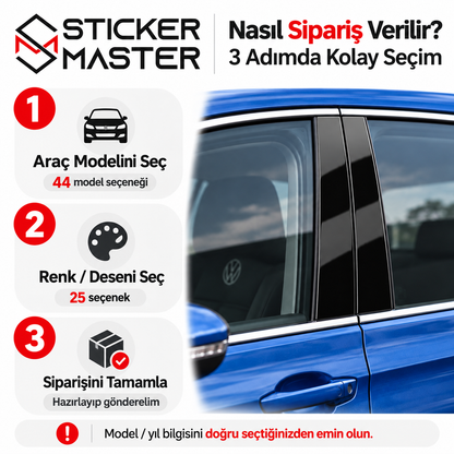 Volkswagen Side Pillar model ve renk seçimi üç adımlı sipariş rehberi