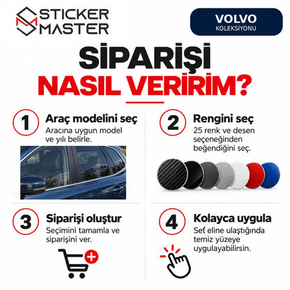 Volvo kapı direği sticker sipariş rehberi model yılı ve renk seçimi