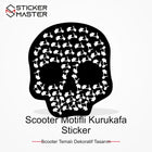 Vespa Uyumlu Scooter Motifli Kurukafa Sticker