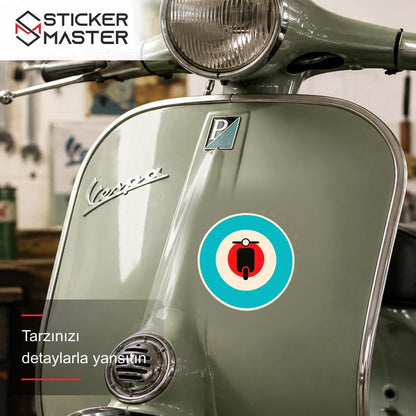 Vespa Uyumlu Scooter Sticker VSP21 scooter üzerinde uygulama örneği - Sticker Master