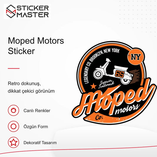 Vespa Uyumlu Moped Motors Sticker VSP24 retro tasarım ve kullanım özellikleri - Sticker Master