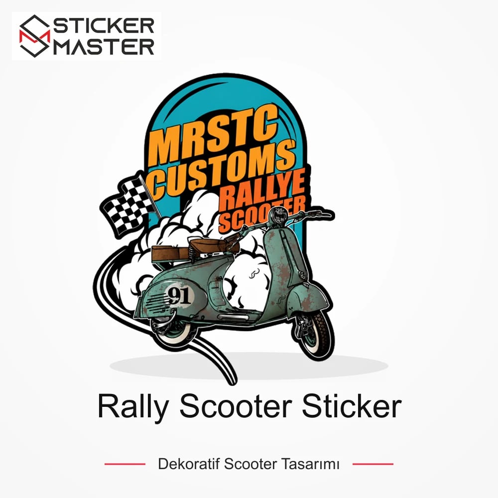 Vespa Uyumlu Rally Scooter Sticker VSP26 ana ürün görseli - Sticker Master