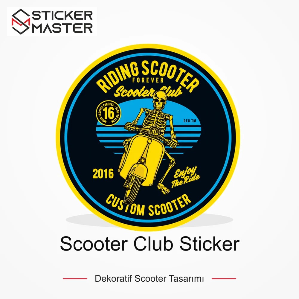 Vespa Uyumlu Scooter Club Sticker VSP27 ana ürün görseli - Sticker Master
