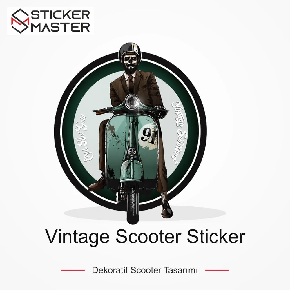 Vespa Uyumlu Vintage Scooter Sticker VSP28 ana ürün görseli - Sticker Master