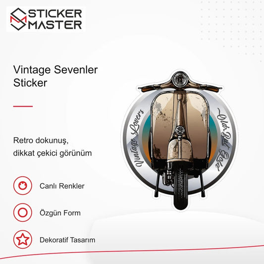 Vespa Uyumlu Vintage Sevenler Sticker VSP29 retro tasarım ve kullanım özellikleri - Sticker Master