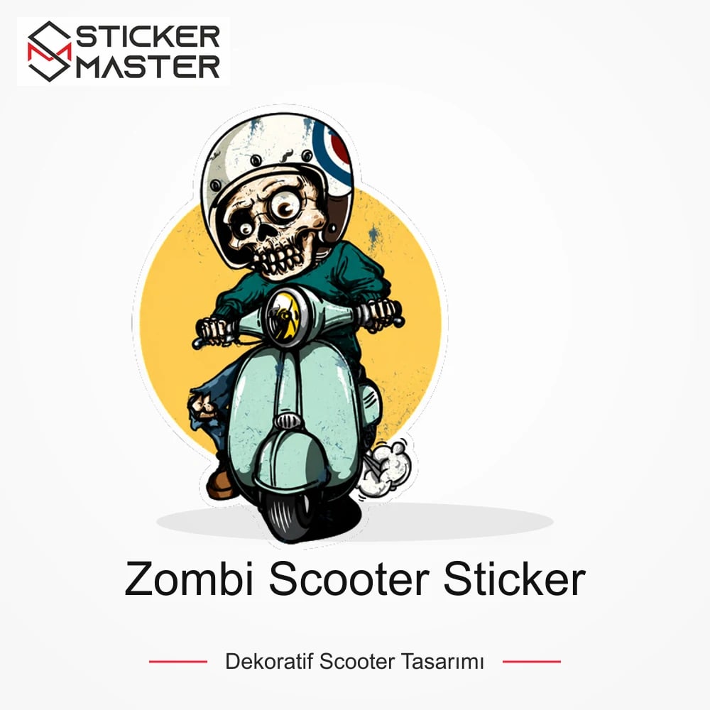 Vespa Uyumlu Zombi Scooter Sticker VSP30 ana ürün görseli - Sticker Master