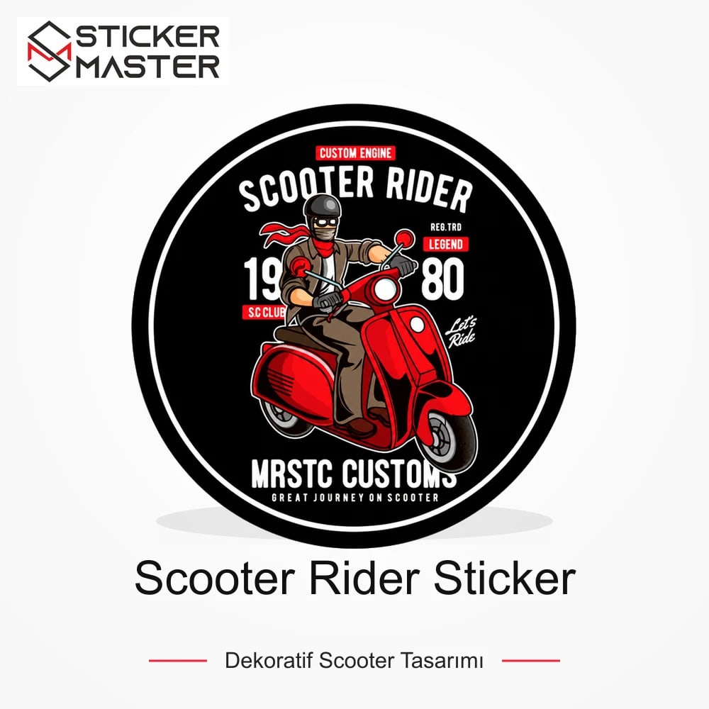 Vespa Uyumlu Scooter Rider Sticker VSP35 ana ürün görseli - Sticker Master
