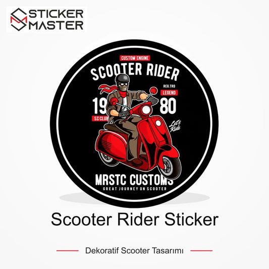 Vespa Uyumlu Scooter Rider Sticker VSP35 ana ürün görseli - Sticker Master