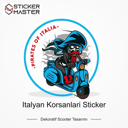 Vespa Uyumlu Italyan Korsanlari Sticker VSP37 ana ürün görseli - Sticker Master