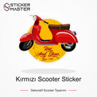 Vespa Uyumlu Kırmızı Scooter Sticker VSP42