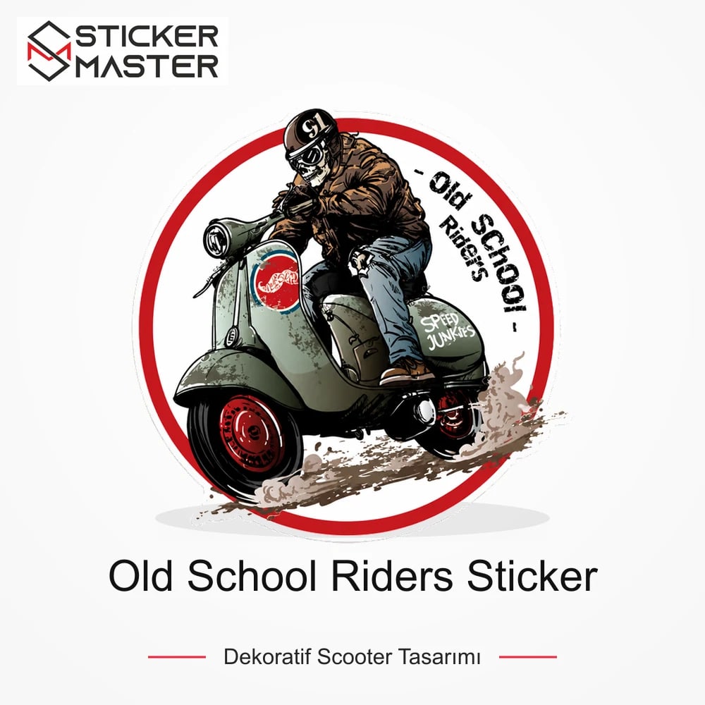 Vespa Uyumlu Old School Riders Sticker VSP43 ana ürün görseli - Sticker Master